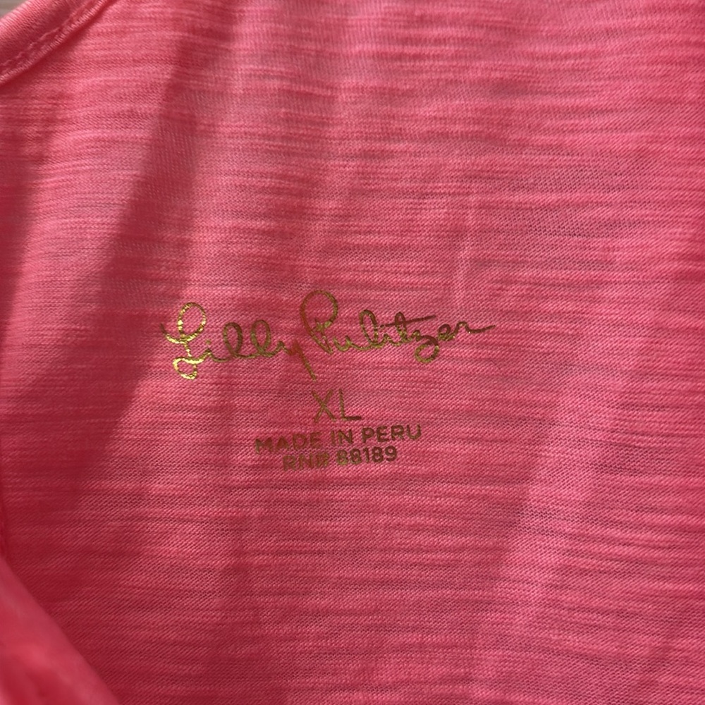 Lilly Pulitzer Gigi ruffle tank top. NWT. Havana Pink XL - Picture 3 of 6